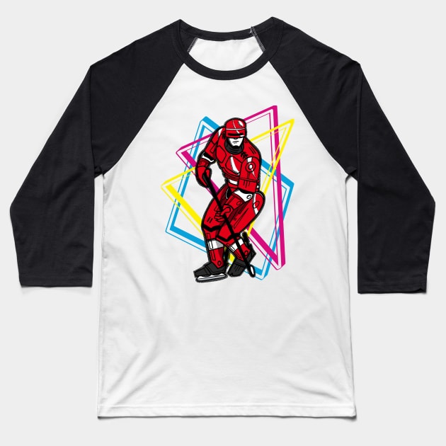 All Hockey Player Baseball T-Shirt by CineFluxProd